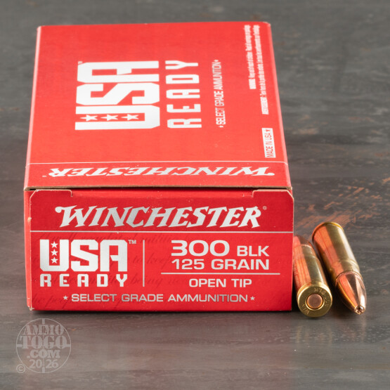 200rds – 300 AAC Blackout Winchester USA Ready 125gr. OT Ammo