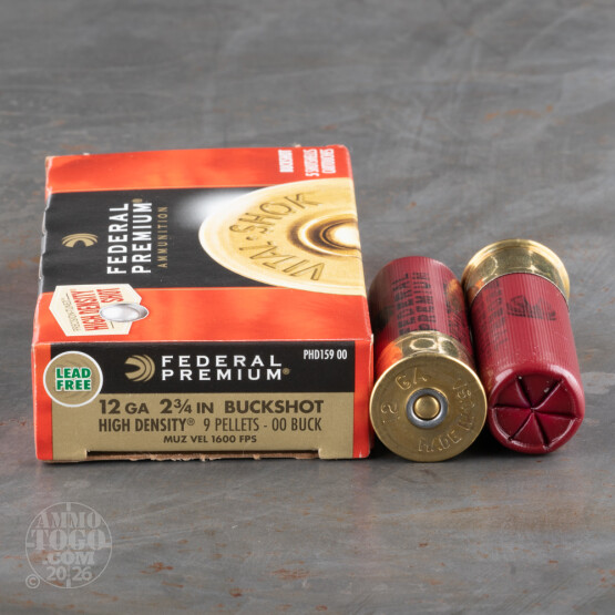 5rds – 12 Gauge Federal Vital-Shok 2-3/4" 9 Pellet High Density 00 Buckshot Ammo