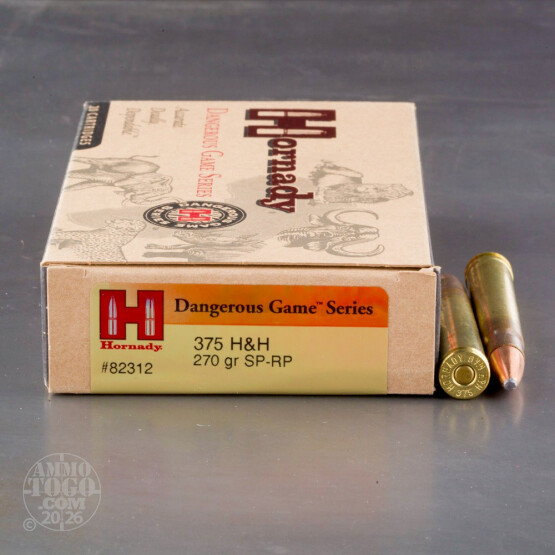 20rds - 375 H&H Mag Hornady 270gr. SP-RP Ammo