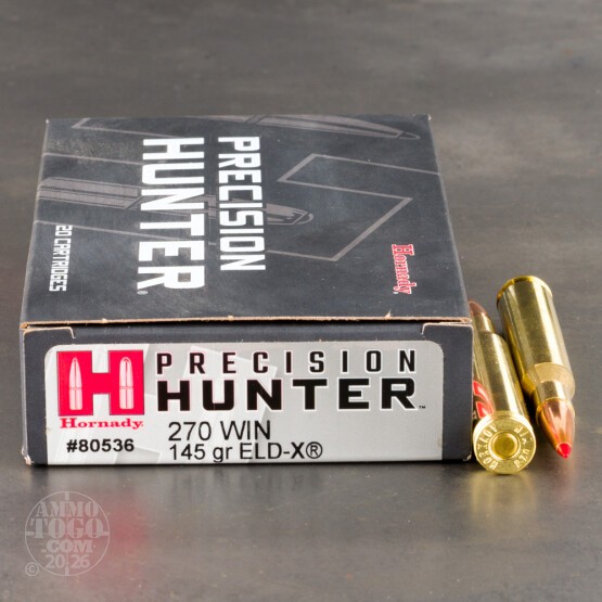 20rds – 270 Win Hornady Precision Hunter 145gr. ELD-X Ammo