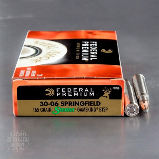 20rds - 30-06 Federal Vital-Shok 165gr. Sierra GameKing BTSP Ammo