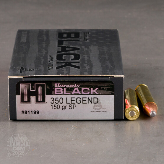 20rds – 350 Legend Hornady BLACK 150gr. SP Ammo