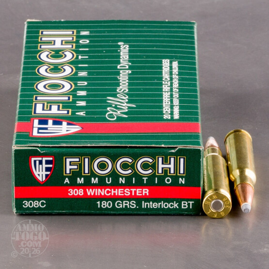 200rds - 308 Win. Fiocchi 180gr. Interlock BT PSP Ammo