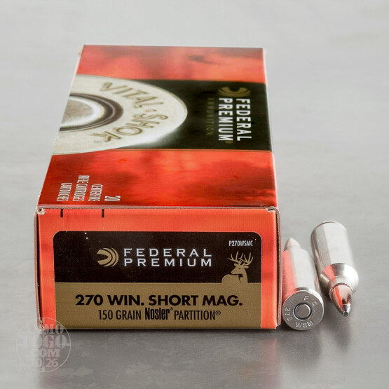 20rds - 270 WSM Federal Premium Vital-Shok 150gr. Nosler Partition Ammo