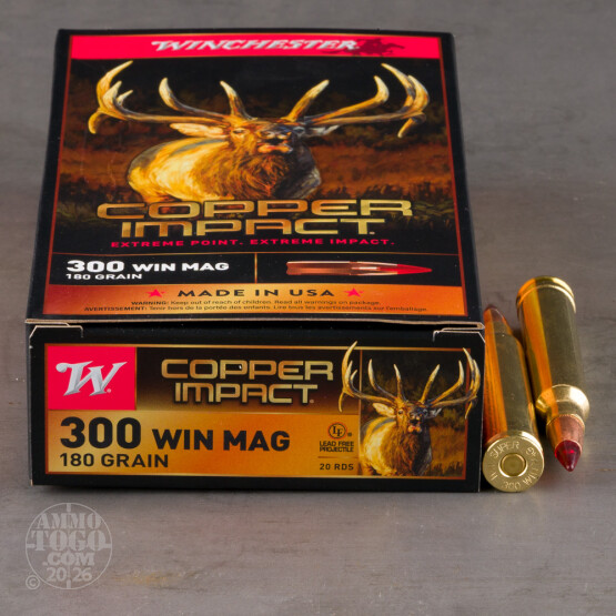 20rds – 300 Win Mag Winchester Copper Impact 180gr. Copper Extreme Point Ammo