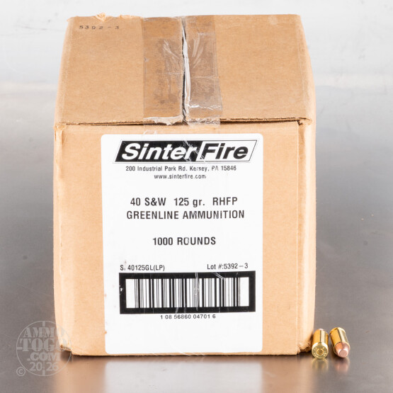 1000rds – 40 S&W SinterFire GreenLine 125gr. Frangible Ammo Loose Packed