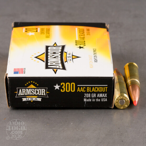 200rds - 300 AAC Blackout Armscor USA 208gr. A-Max Ammo
