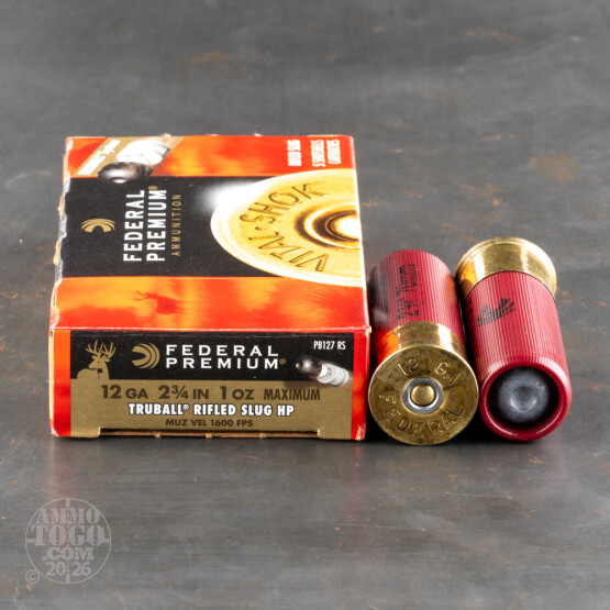 5rds - 12 Gauge Federal Premium Truball 2 3/4" 1 ounce rifled slug HP Ammo