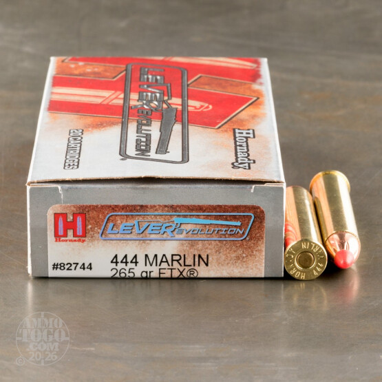 20rds - 444 Marlin Hornady 265gr. LEVERevolution FTX Ammo