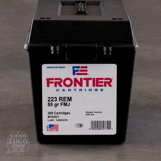 200rds – 223 Rem Hornady Frontier 55gr. FMJ Ammo