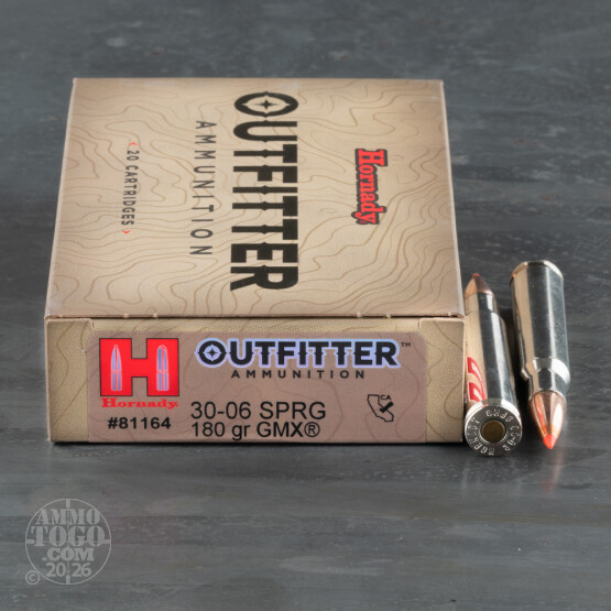 20rds – 30-06 Hornady Outfitter 180gr. GMX Ammo