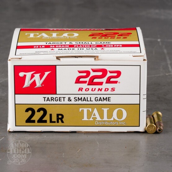 222rds – 22 LR Winchester TALO 36gr. CPHP Ammo
