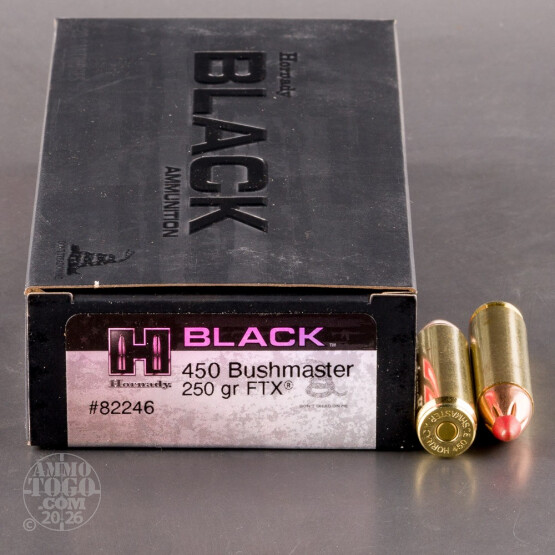 200rds – 450 Bushmaster Hornady BLACK 250gr. FTX Ammo