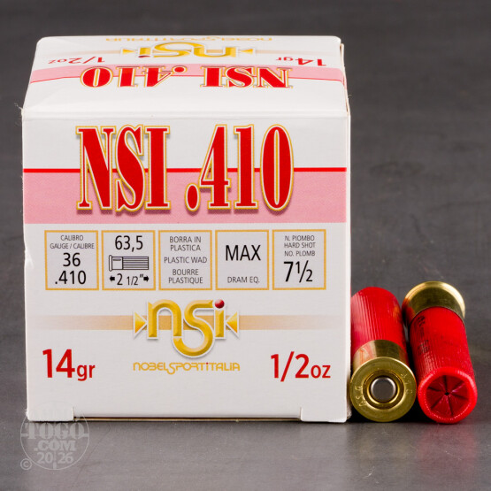 410 Bore - 2-1/2" 1/2oz. #7.5 Shot - NobelSport - 25 Rounds