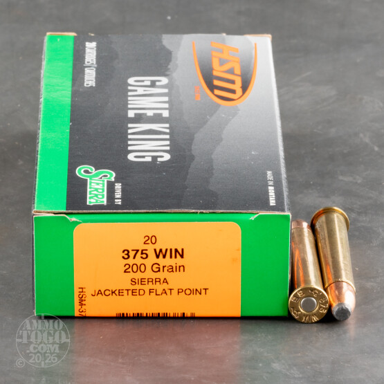 20rds – 375 Win HSM Game King 200gr. Pro-Hunter JFP Ammo