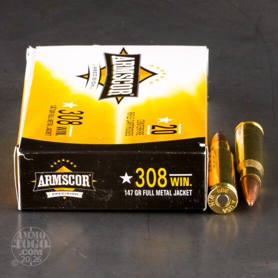 500rds – 308 Win Armscor 147gr. FMJ Ammo