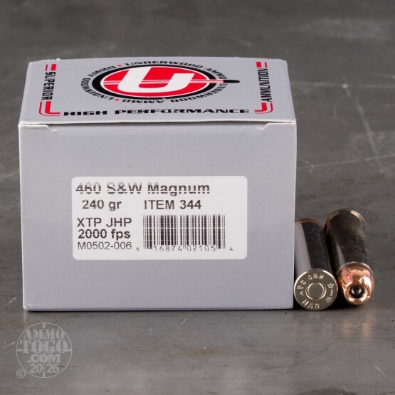 20rds – 460 S&W Magnum Underwood 240gr. XTP Ammo