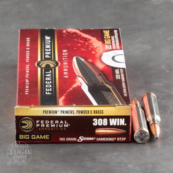 20rds – 308 Win Federal 165gr. GameKing BTSP Ammo
