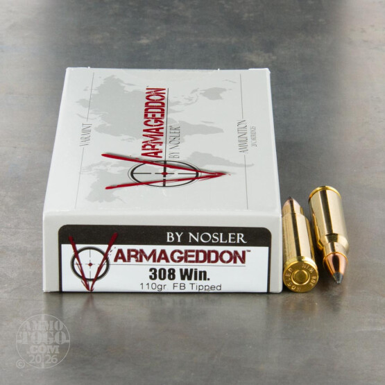 20rds - 308 Win Nosler Varmageddon 110gr. FB Tipped Ammo