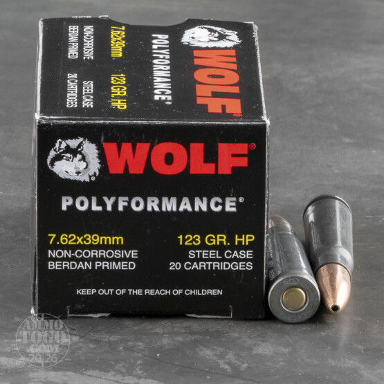 20rds - 7.62x39 WPA Polyformance 123gr. JHP Ammo