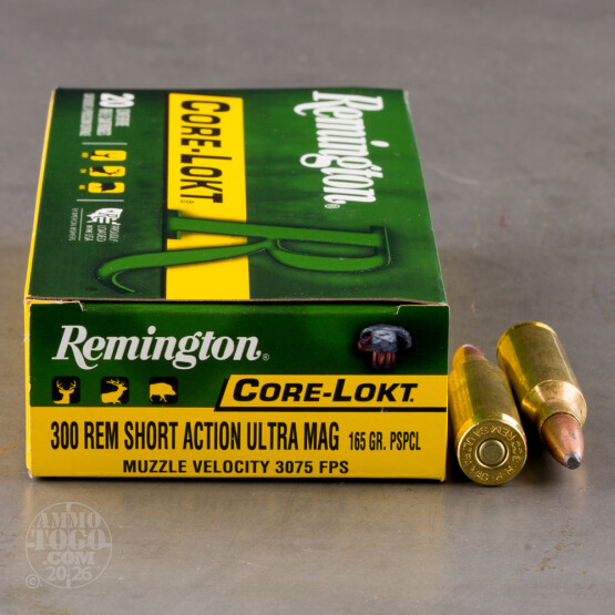 20rds - 300 Remington Short Action Ultra Mag. Core-Lokt 165gr. PSP Ammo