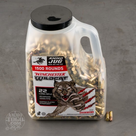 1500rds – 22 LR Winchester Wildcat 40gr. CPHP Ammo
