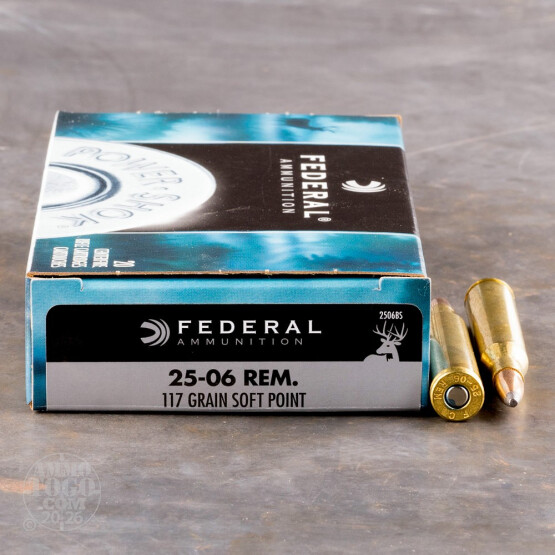 20rds - 25-06 Rem. Federal Power-Shok 117gr. Soft Point Ammo