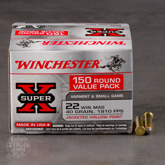 1500rds – 22 WMR Winchester Super-X 40gr. JHP Ammo