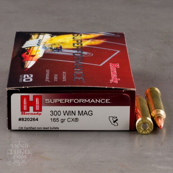 20rds – 300 Win Mag Hornady Superformance 165gr. CX Ammo