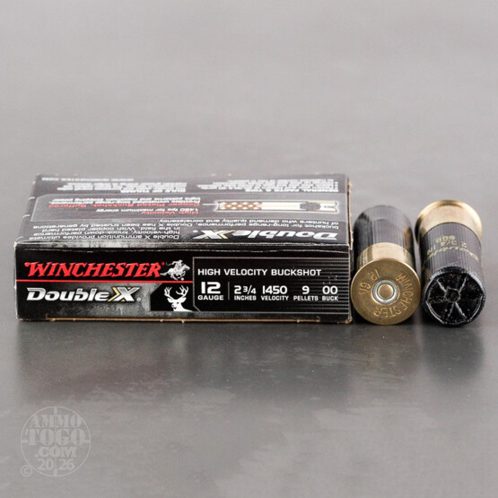 5rds - 12 Ga. Winchester Double X HV 2 3/4" 9 Pellet 00 Buck