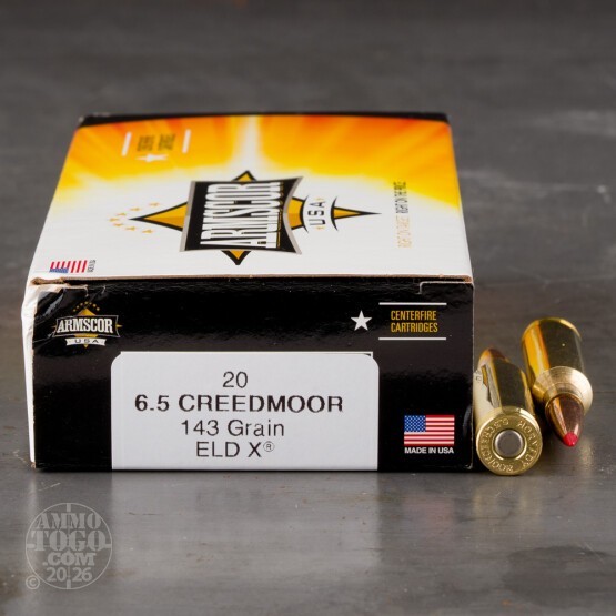 20rds – 6.5 Creedmoor Armscor USA 143gr. ELD-X Ammo