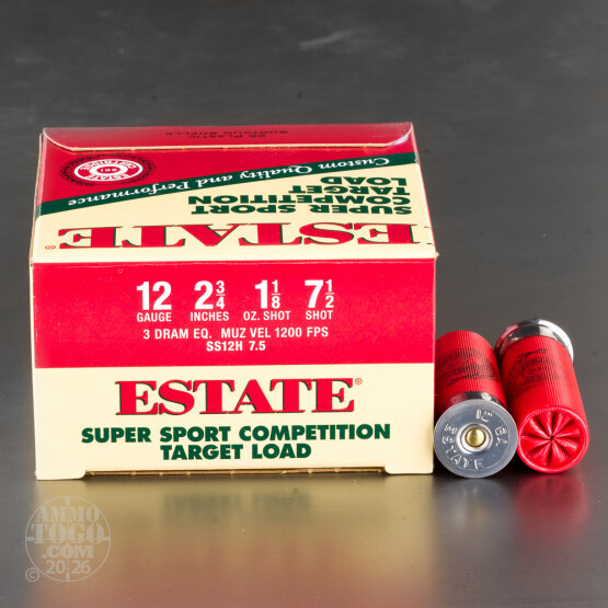 250rds – 12 Gauge Estate Super Sport Competition 2-3/4" 1-1/8oz. #7.5 Shot Ammo