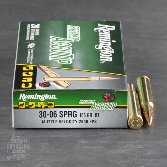 20rds – 30-06 Remington Premier 165gr. AccuTip BT Ammo