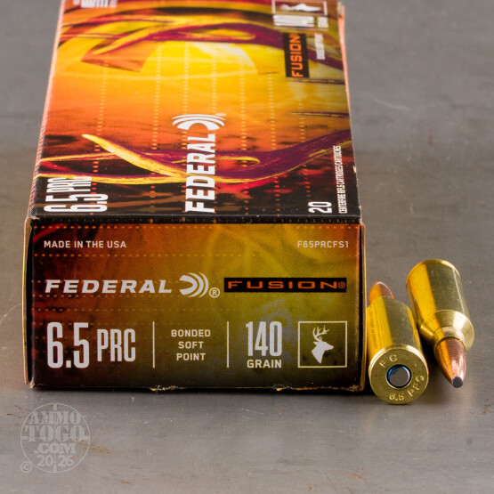 20rds – 6.5 PRC Federal Fusion 140gr. SP Ammo