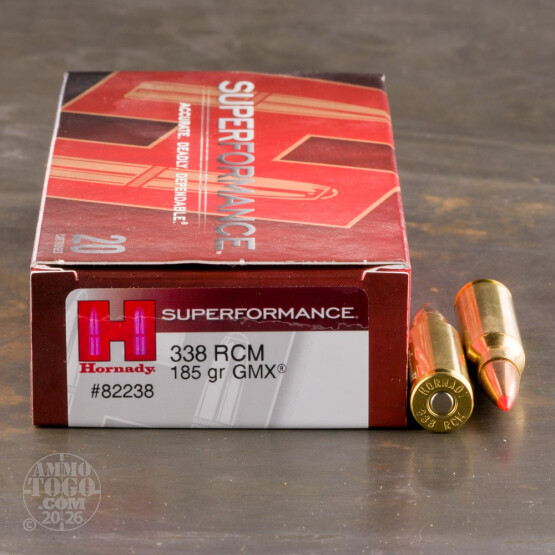 20rds - 338 RCM Hornady Superformance 185gr. GMX Polymer Tip Ammo