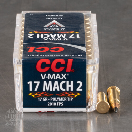 50rds - 17 Mach 2 CCI 17gr. V-Max Polymer Tip Ammo