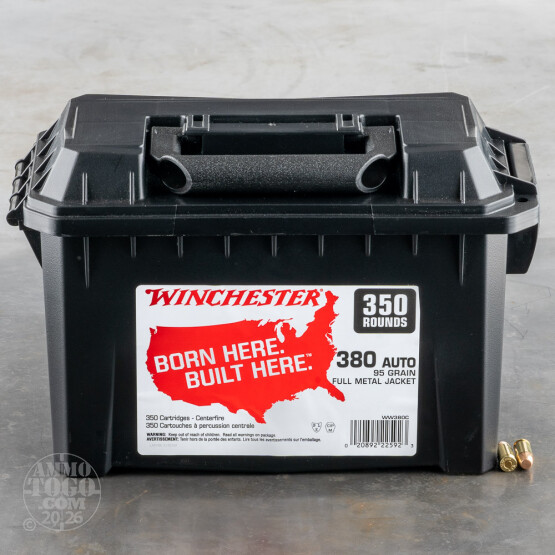 350rds – 380 Auto Winchester 95gr. FMJ Ammo in Field Box