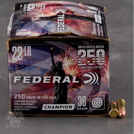 2500rds – 22 LR Federal 250th Anniversary USA 36gr. CPHP Ammo