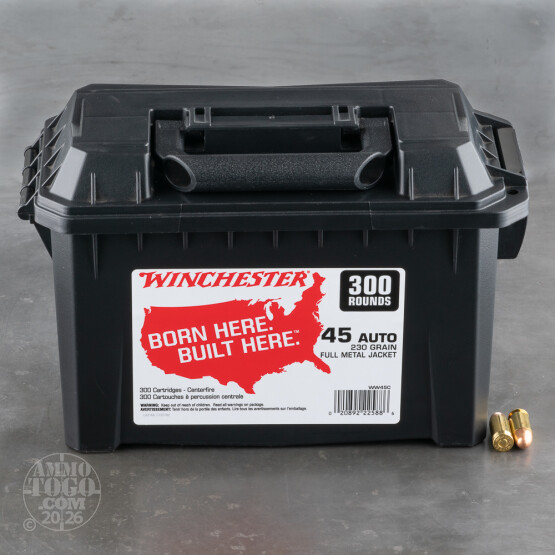 300rds – 45 ACP Winchester USA 230gr. FMJ in Ammo Can