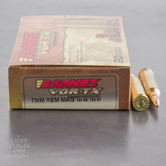 20rds - 7mm Rem Mag Barnes VOR-TX 160gr. TSX Boattail HP Ammo