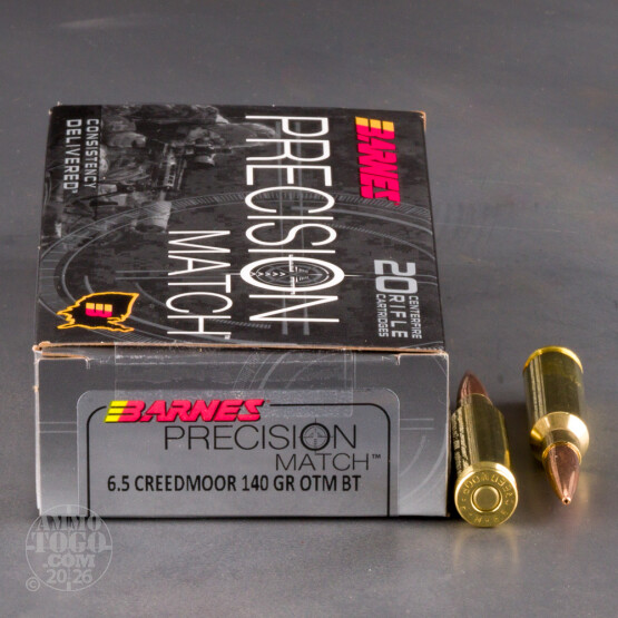 20rds – 6.5 Creedmoor Barnes Precision Match 140gr. OTM BT Ammo