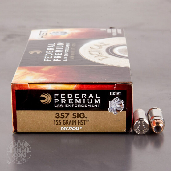 50rds - 357 Sig Federal LE Tactical HST 125gr. Hollow Point Ammo