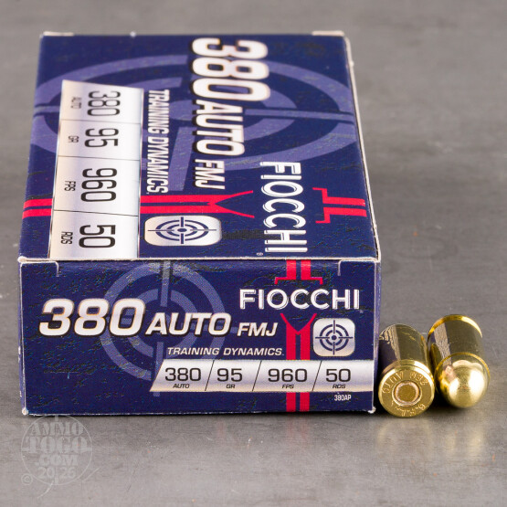 50rds - 380 Auto Fiocchi 95gr. FMJ Ammo