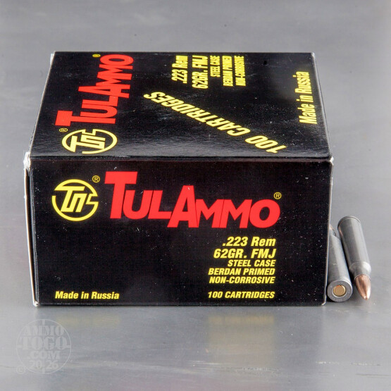  100rds – 223 Rem Tula 62gr. FMJ Ammo
