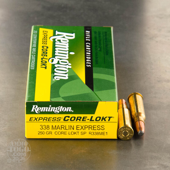 20rds - 338 Marlin Exp Remington 250 gr Soft Point 