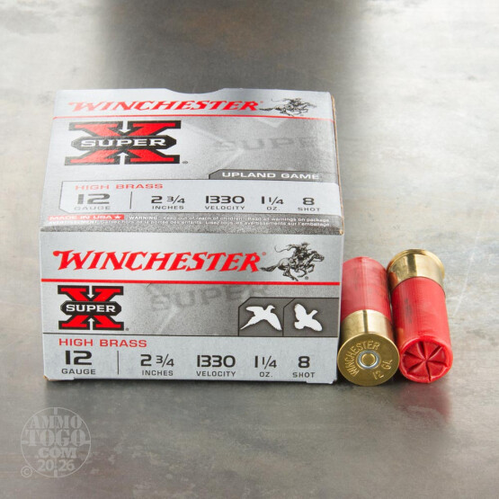 25rds – 12 Gauge Winchester Super-X 2-3/4" 1-1/4 oz. #8 Shot Ammo 