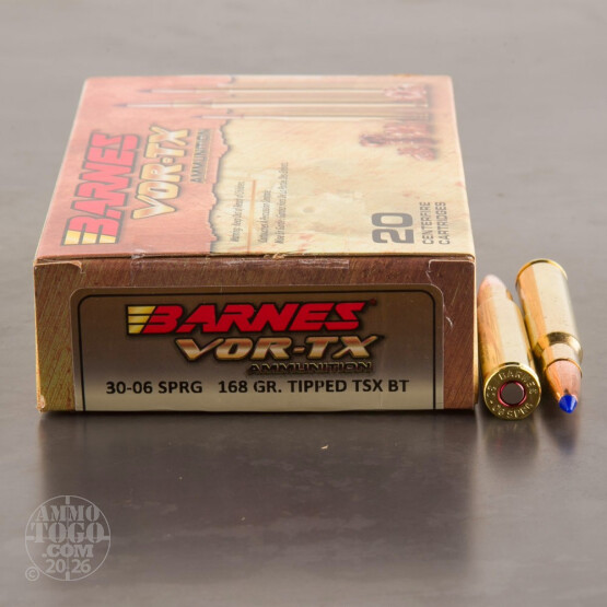 20rds – 30-06 Barnes VOR-TX 168gr. TTSX BT Ammo