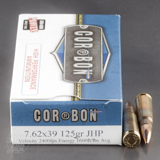20rds - 7.62x39 Corbon Hunter 125gr JHP Ammo
