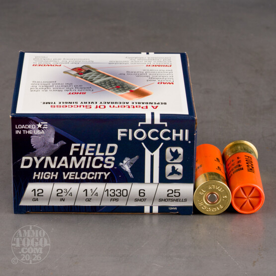 25rds - 12 Gauge Fiocchi Optima Specific HV 2 3/4" 1 1/4 oz. #6 Shot Ammo
