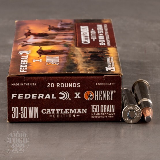20rds – 30-30 Win Federal x Henry Cattleman Edition 150gr. Bonded SP Ammo
